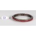 Antique Style Openable Round Bangle .925 Sterling Silver with Colored Pave Diamonds and Ruby