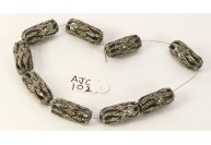 Antique Style Fancy Oblong shape Bead Finding .925 Sterling Silver with Oxidized Pave Diamonds 